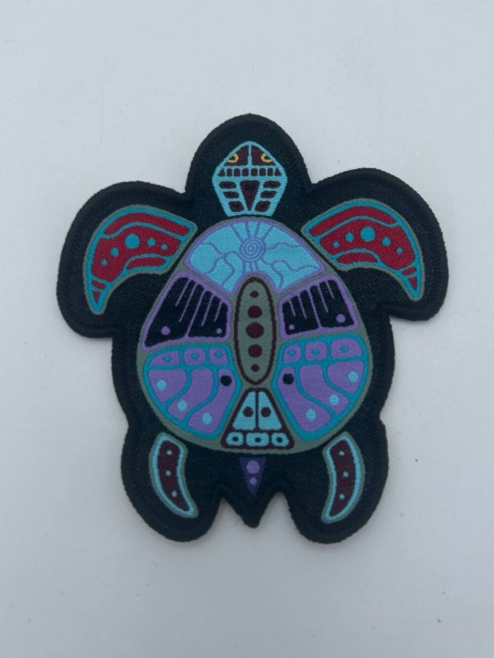 Indigenous Style Sea Turtle Iron On Patch First Nations Art